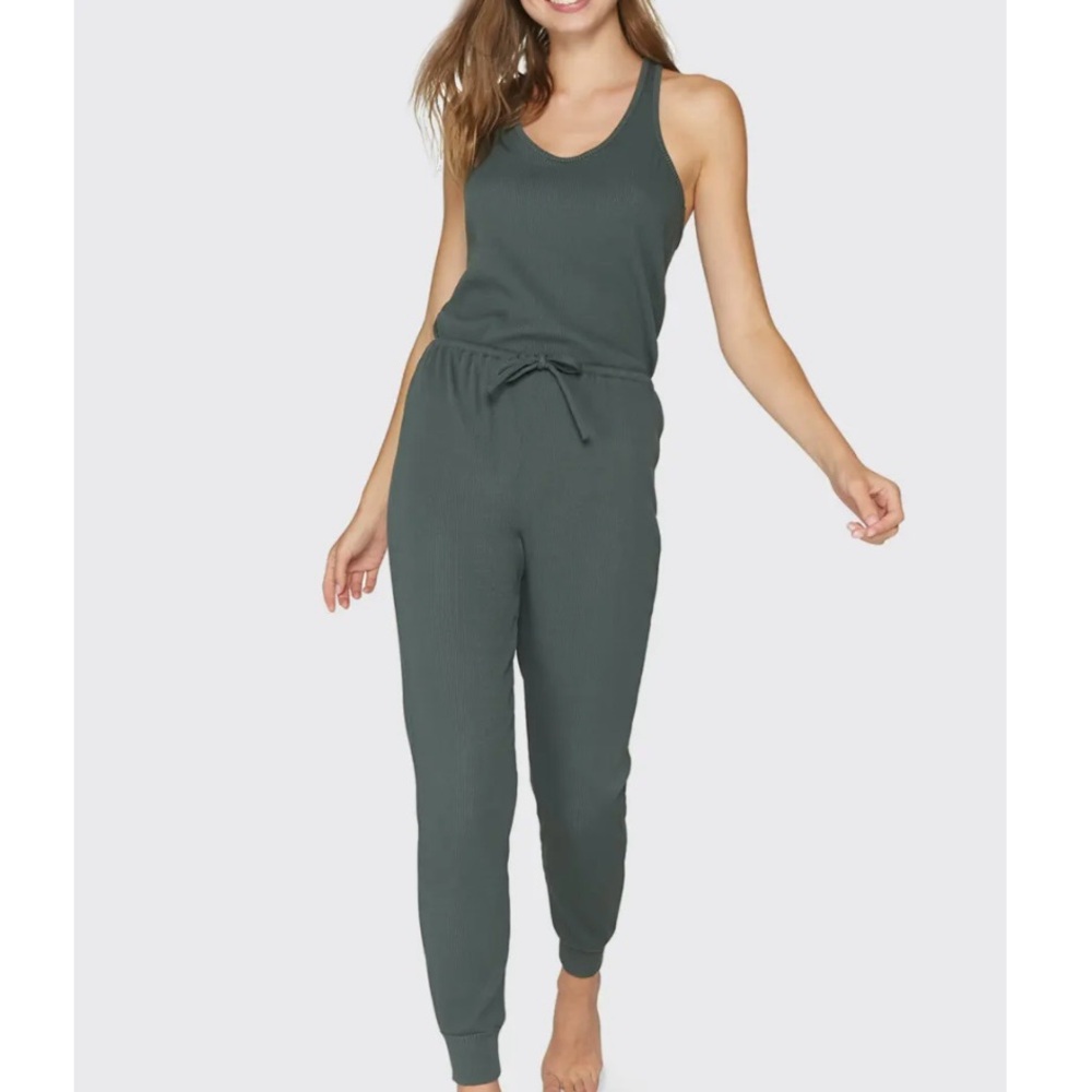Women's Sleeveless Jumpsuit in Dark Green